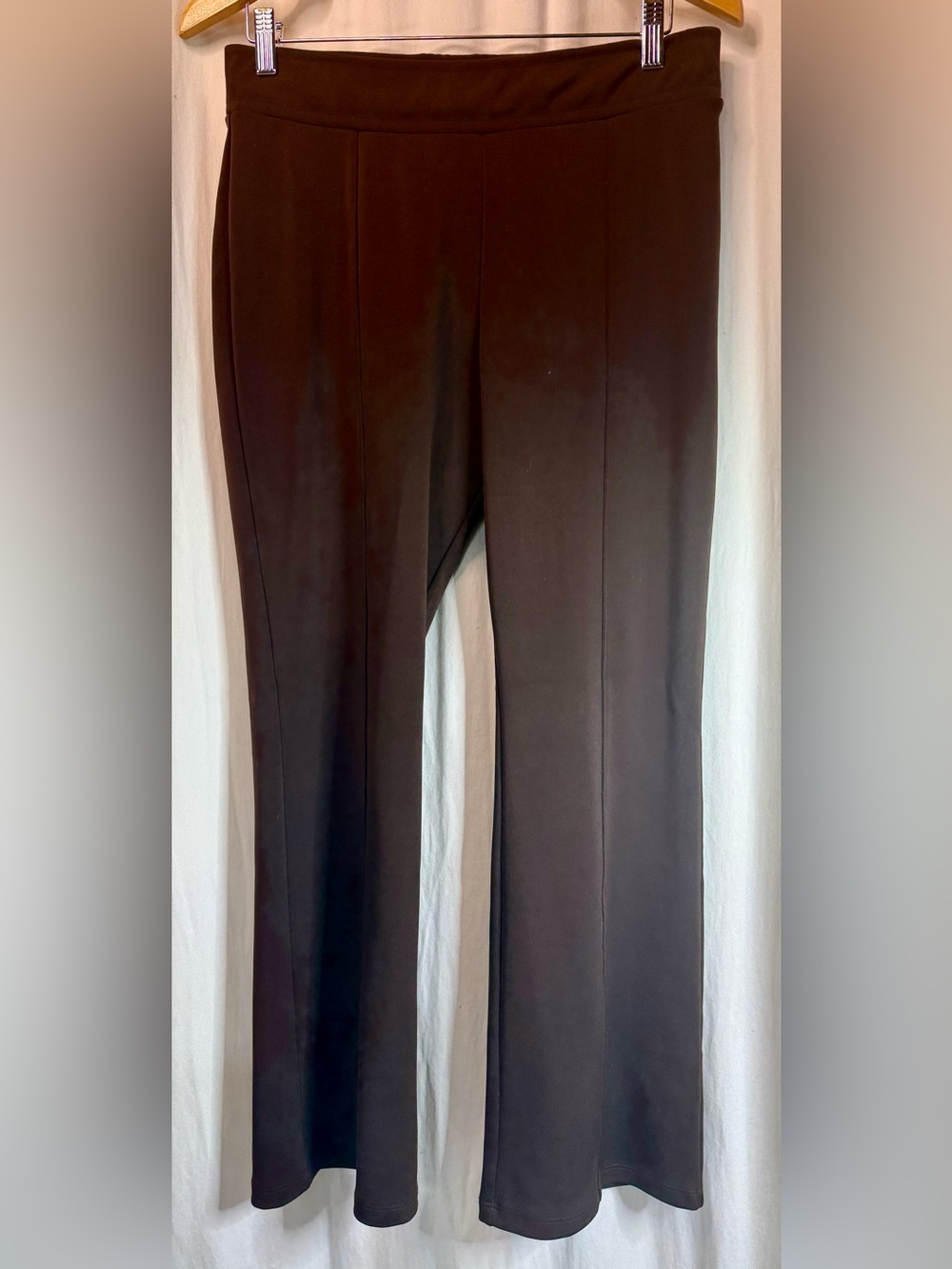 IMAN Black Ponte Knit Flare Pants